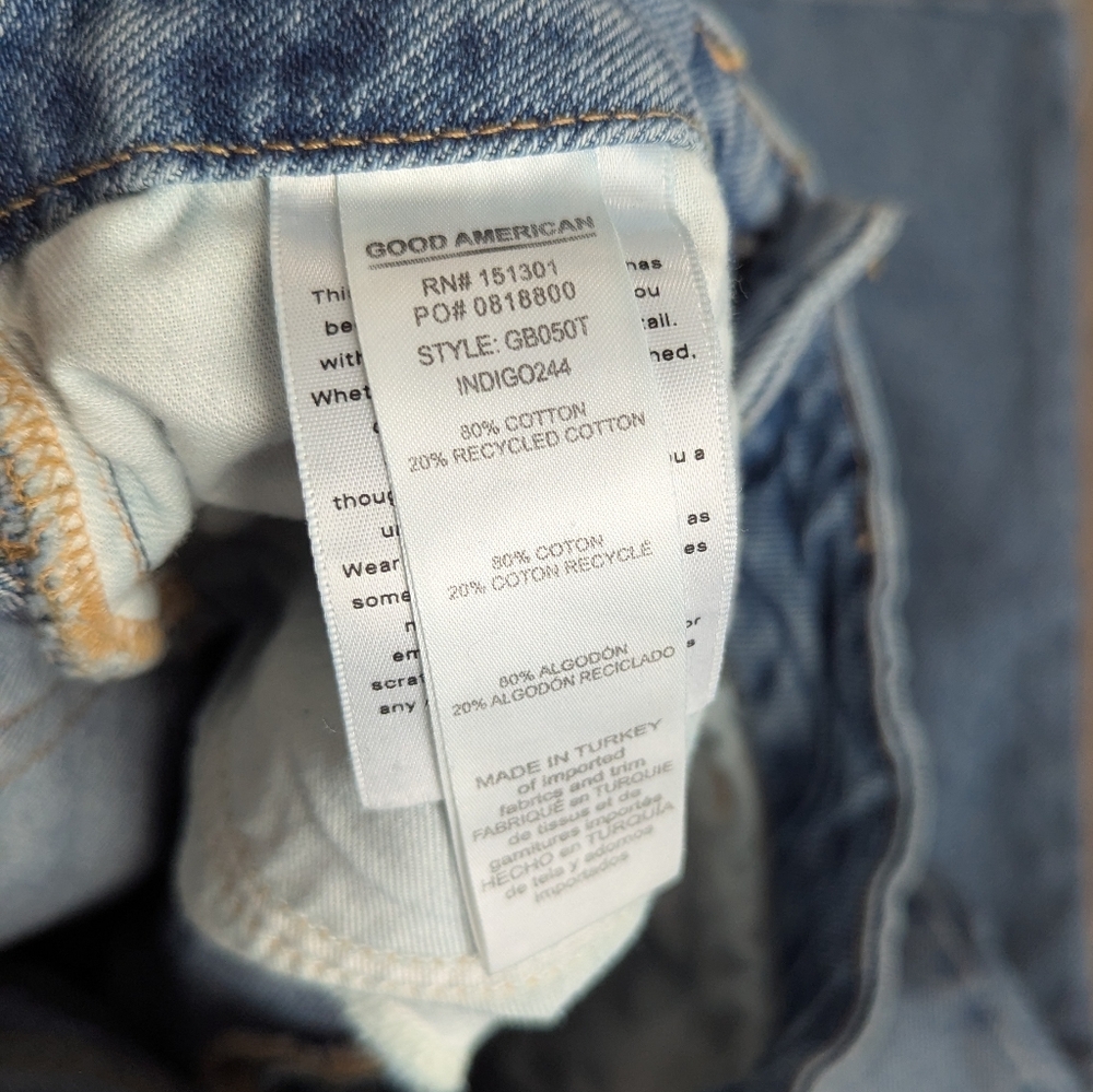 Good American High-Rise Distressed Blue Denim Jeans - Picture 9 of 10